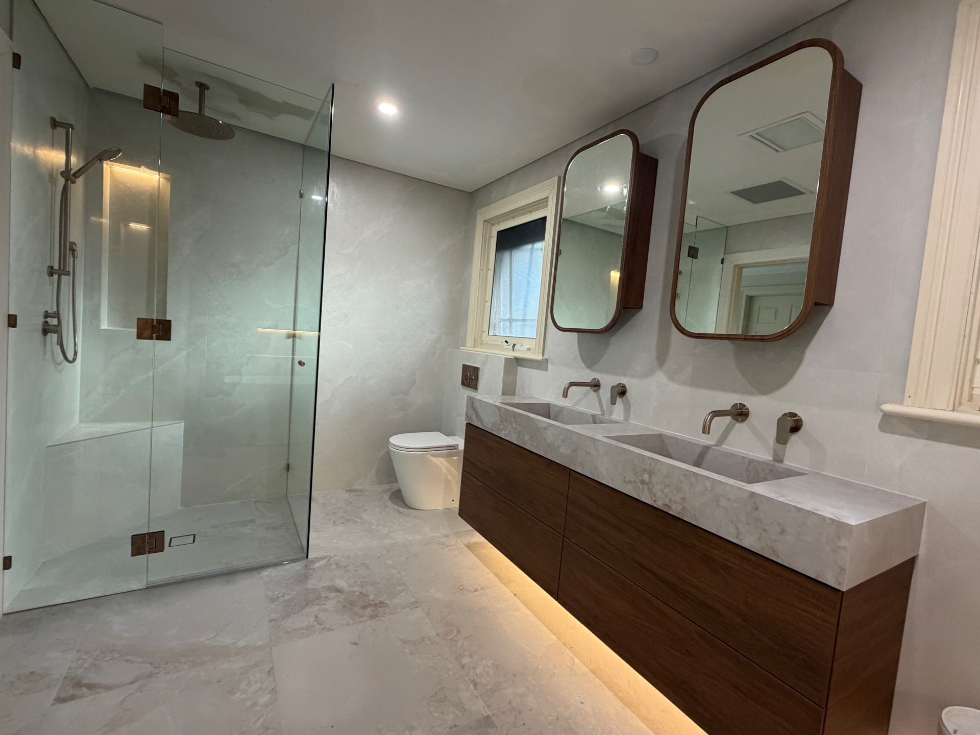 Walk-In Stone Bathroom
